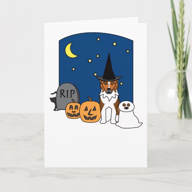 Carte Halloween berger australien (Devant)