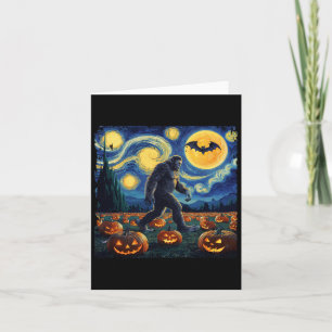 Carte Halloween Bigfoot Starry Night Van Gogh