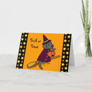 Carte Halloween Black Labrador Carton 1