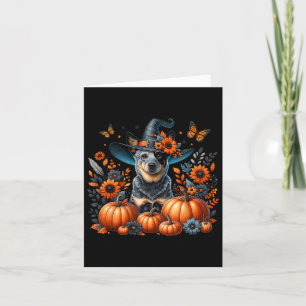 Carte Halloween Blue Heeler Chien Citrouille Automne Sai