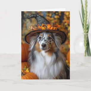 Carte Halloween Blue Merle Sheltie