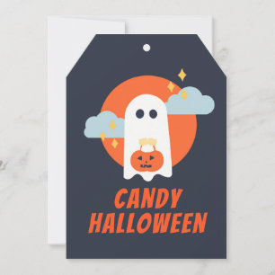 Carte Halloween Bonbons Fantômes Mignons