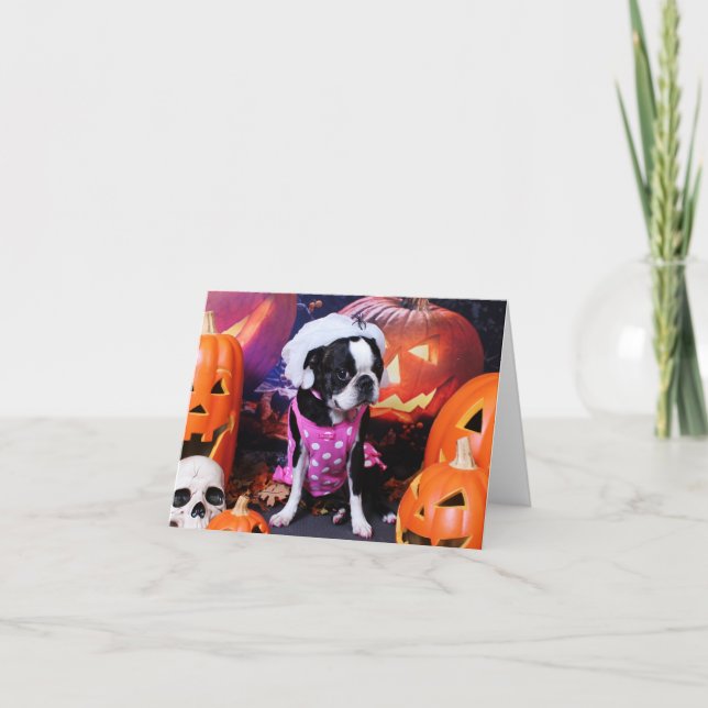 Carte Halloween - Boston Terrier - Georgia (Devant)
