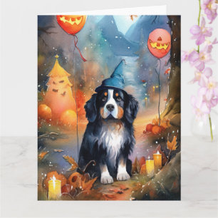 Carte Halloween Bouviers Bernois Avec Citrouilles Effray