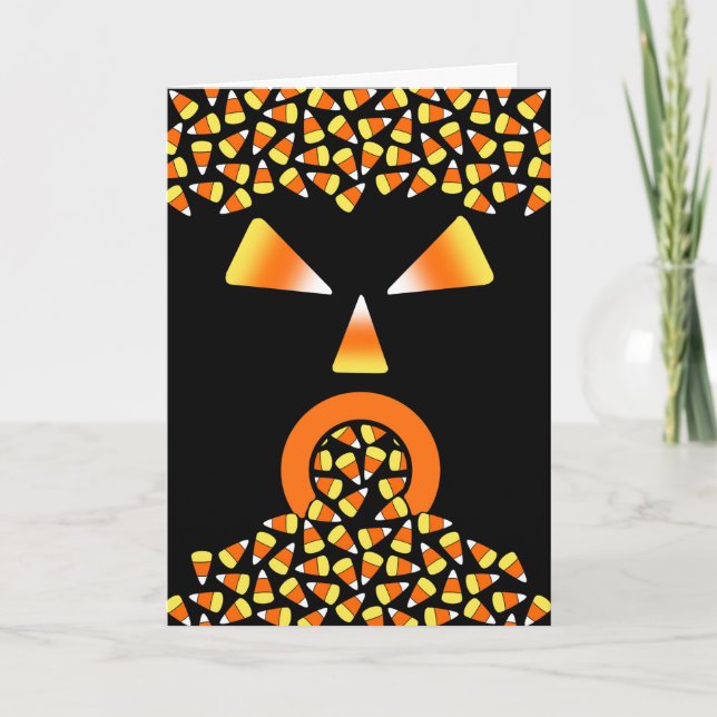 Carte Halloween Candy Corn Monster Manger Sweets (Devant)