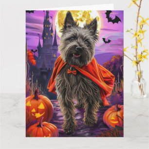 Carte Halloween Cane Corso Vampire Citrouilles Épouvanta