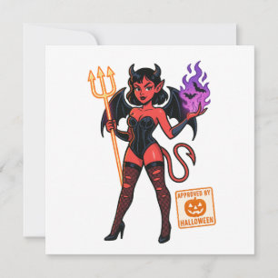 Carte Halloween Cartoon Succubus - Sombre et Jouant