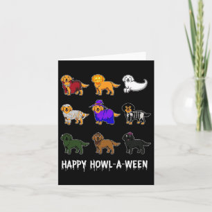 Carte Halloween Chien Golden Retriever Happy Howl-o-we