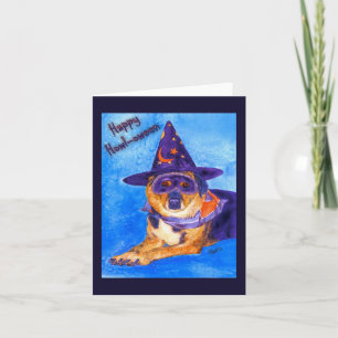 Carte Halloween - Chien sorcier