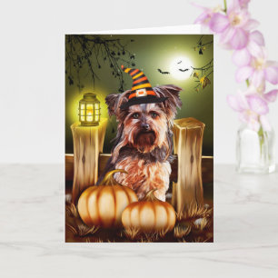 Carte Halloween Chien Yorkshire Terrier