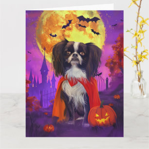 Carte Halloween Chino Japonais Vampire Citrouilles Épouv