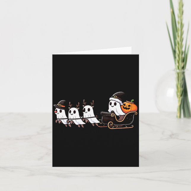 Carte Halloween Christmas Santa's Reindeer Ghost Happy G (Devant)