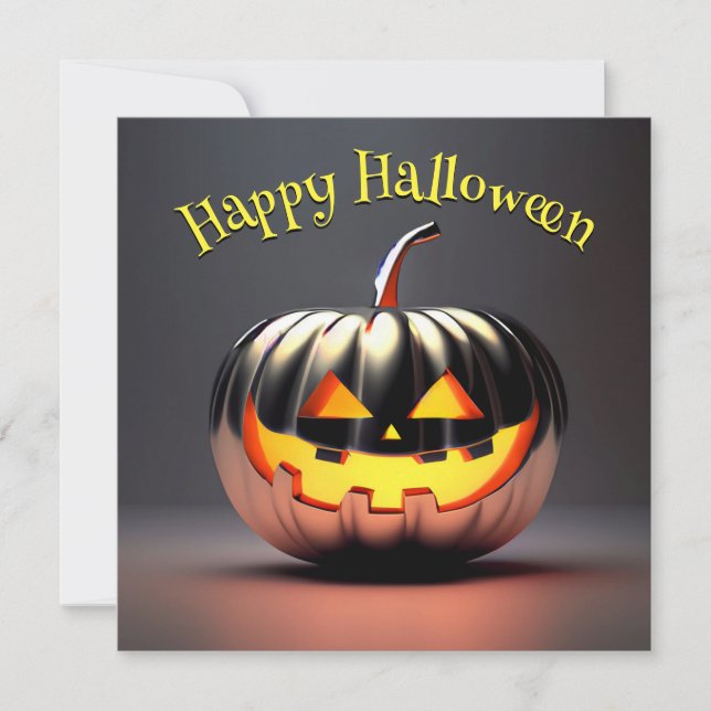 Carte Halloween Citrouille brillant (Devant)