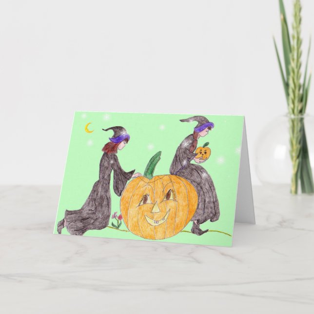 Carte Halloween, Citrouille Carakers (Devant)