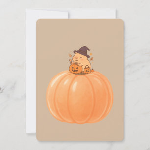 Carte Halloween Citrouille de Capybara Mignon