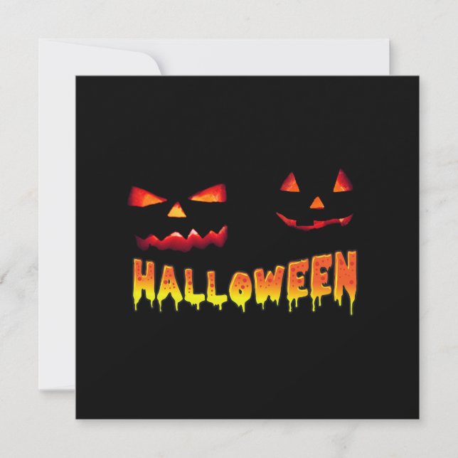 CARTE HALLOWEEN CITROUILLES RIRE DANS L'ARRIÈRE (Devant)