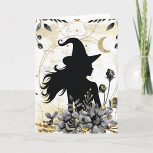 Carte Halloween contemporain moderne sorcière 3