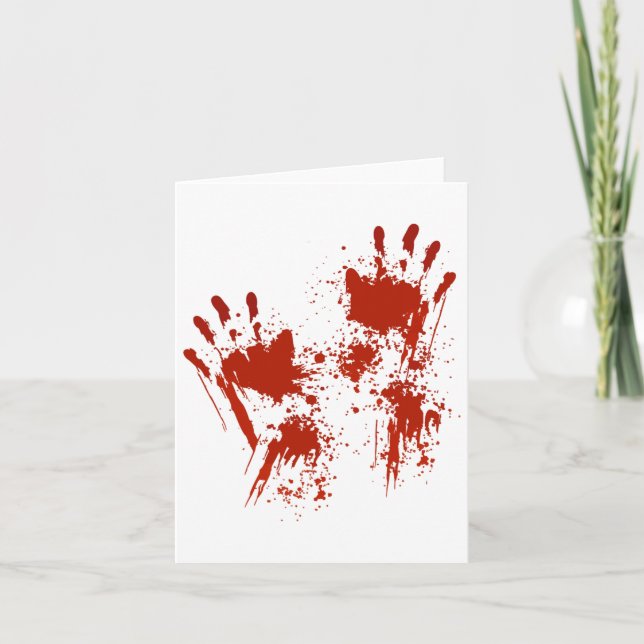 Carte Halloween Costume mains de sang Zombie tenue (Devant)