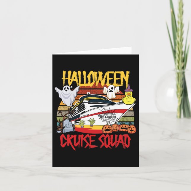 Carte Halloween Cruise Squad Bateau de chasse en caoutch (Devant)