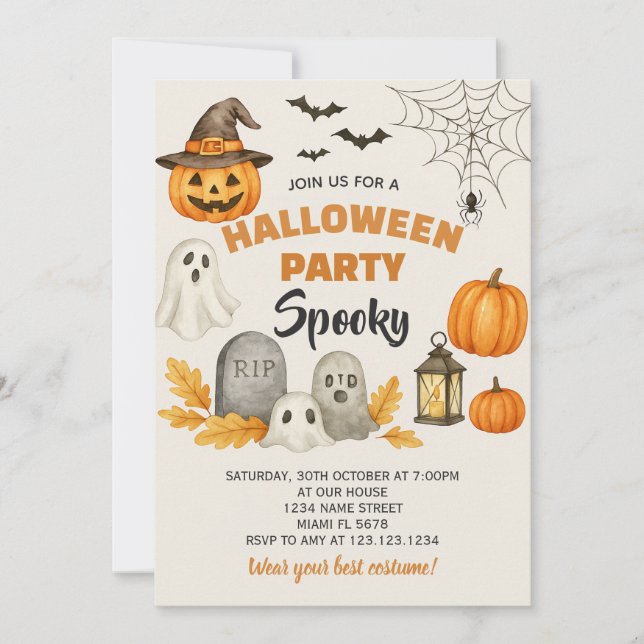 Carte Halloween de luxe (Devant)