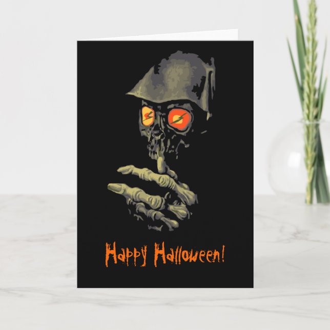 Carte Halloween déplaisant aux yeux brillants (Devant)