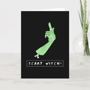 Carte Halloween drôle de sorcière effrayant