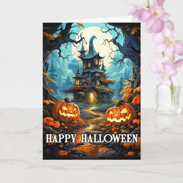 Carte Halloween éffrayant (Orchidée)