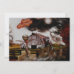 *~* CARTE HALLOWEEN Éffrayant Ghost Hay de Barn Ha