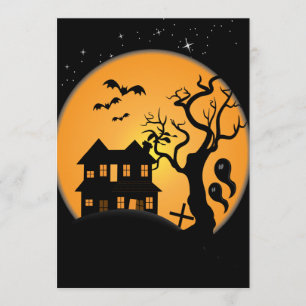 Carte Halloween éffrayant hanté vecteur de scène de mais