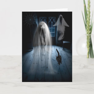 Carte Halloween éffrayant Haunted House Ghost