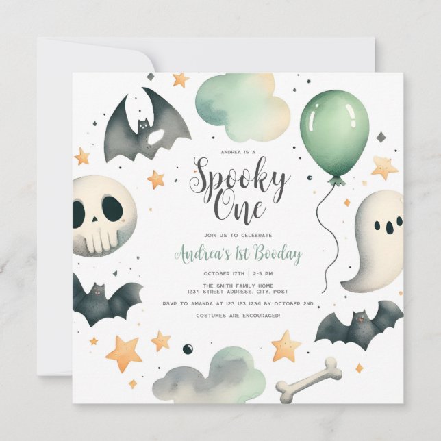 Carte Halloween Éffrayant premier (Devant)
