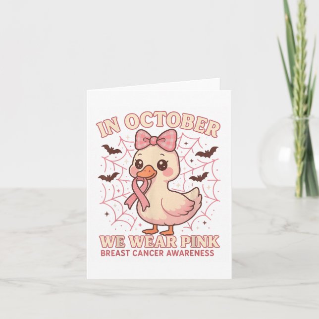 Carte Halloween En Octobre Nous Portons Nk Cancer Du Sei (Devant)