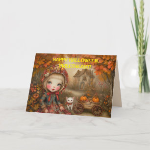 CARTE HALLOWEEN ENCHANTÉE FILLE SUCRÉE
