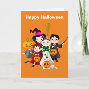 Carte Halloween enfants ruiner ou traiter