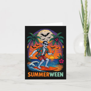Carte Halloween Été Ween Dracula Costume Beach Party