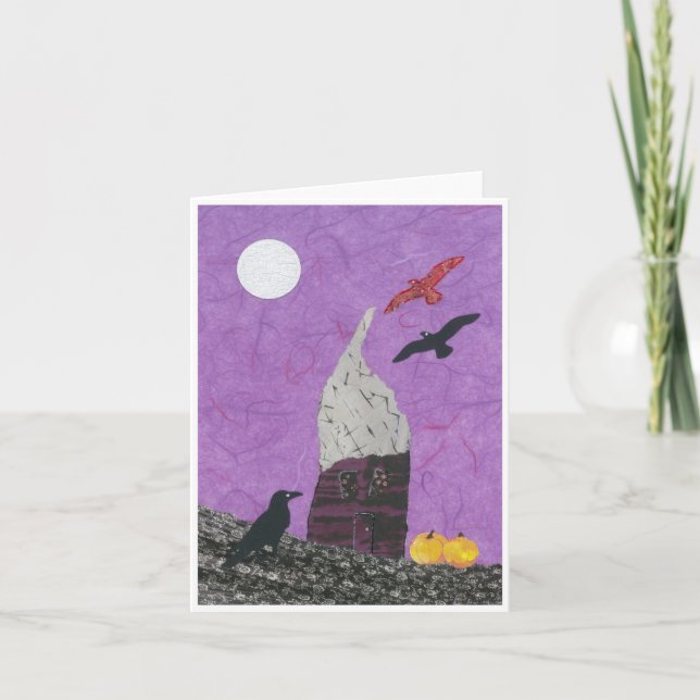 Carte Halloween fantaisiste ou Samhain Card, Maison, Cor (Devant)