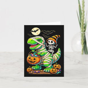 Carte Halloween Funny T Rex Dinosaur Mummy Boys Trick Tr