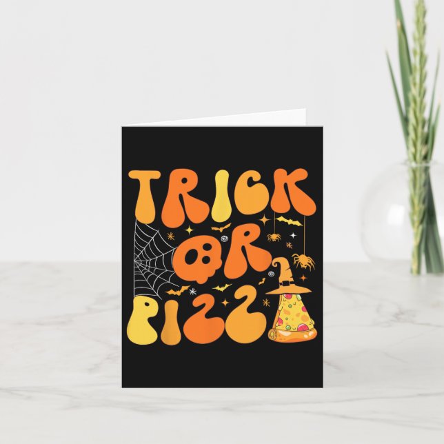 Carte Halloween Funny Trick Ou Pizza Scandale Ghost Deco (Devant)
