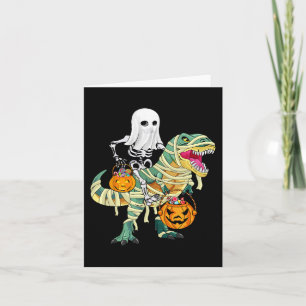 Carte Halloween garçons enfants Squelette équitation Din