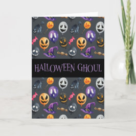 Carte "Halloween Ghoul" Grey Motif d'Halloween