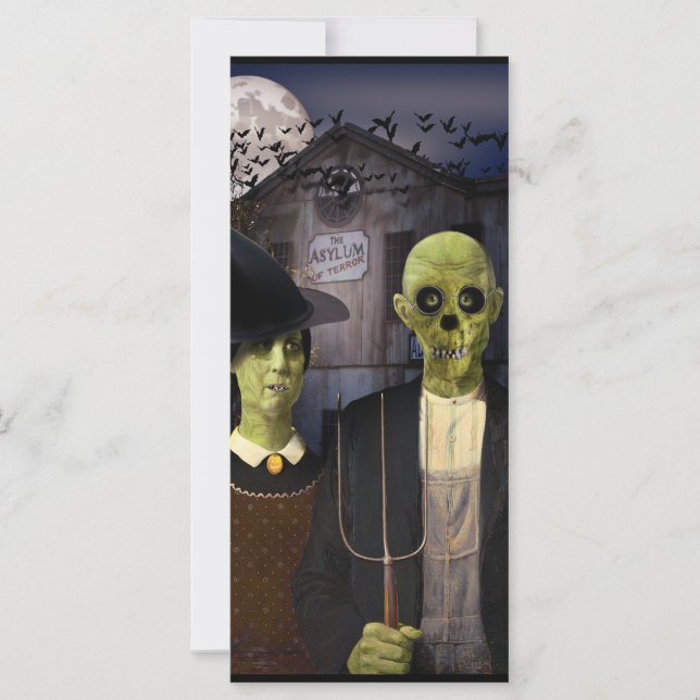 Carte Halloween gothique américain Maison hantée (Devant)