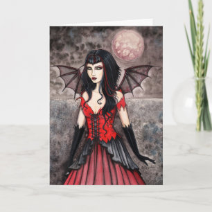 Carte Halloween gothique de fée vampire
