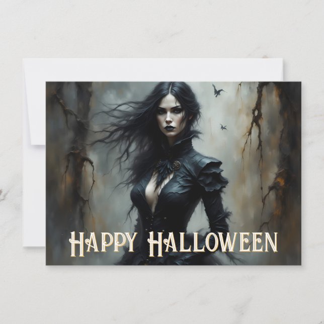 Carte Halloween gothique Nuit de Mystère (Devant)