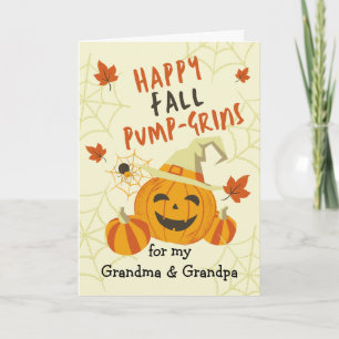 Carte Halloween Grin pour grands-parents Jack o' Lantern