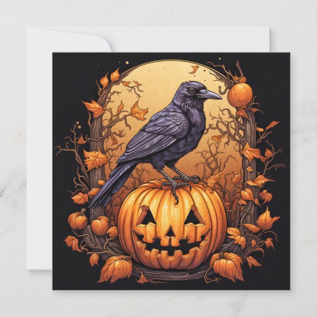 Carte Halloween heureux de Black Crow (Devant)
