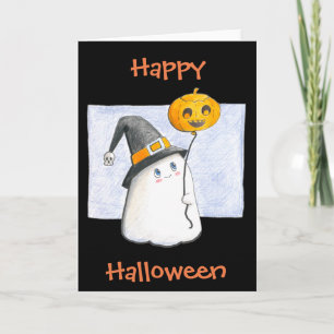 Carte Halloween heureux / Ghost mignon