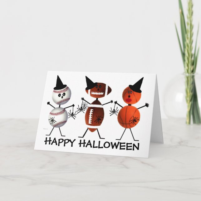 Carte Halloween heureux tous les sports (Devant)