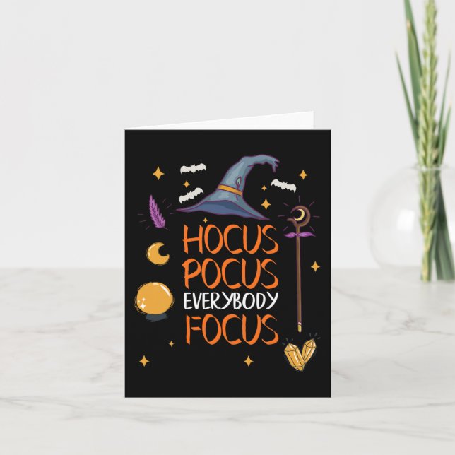 Carte Halloween Hocuss Pocus Tout le monde Focus Enseign (Devant)