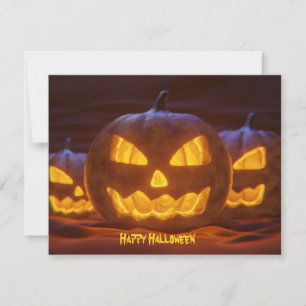 Carte Halloween Jack-O-Lantern Citrouille effrayan