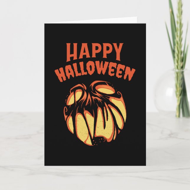 Carte Halloween Jack oLantern citrouille (Devant)